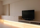 家具施工例 床から浮かしたテレビボード