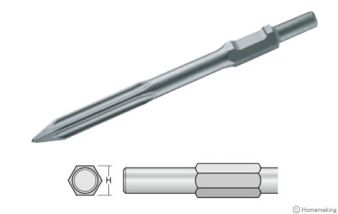 六角軸ハンマー用　30H・セルフシャープニングブルポイント