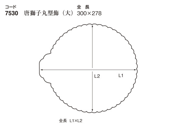 伊達唐獅子牡丹丸型飾 戸当付 (時代色) 大