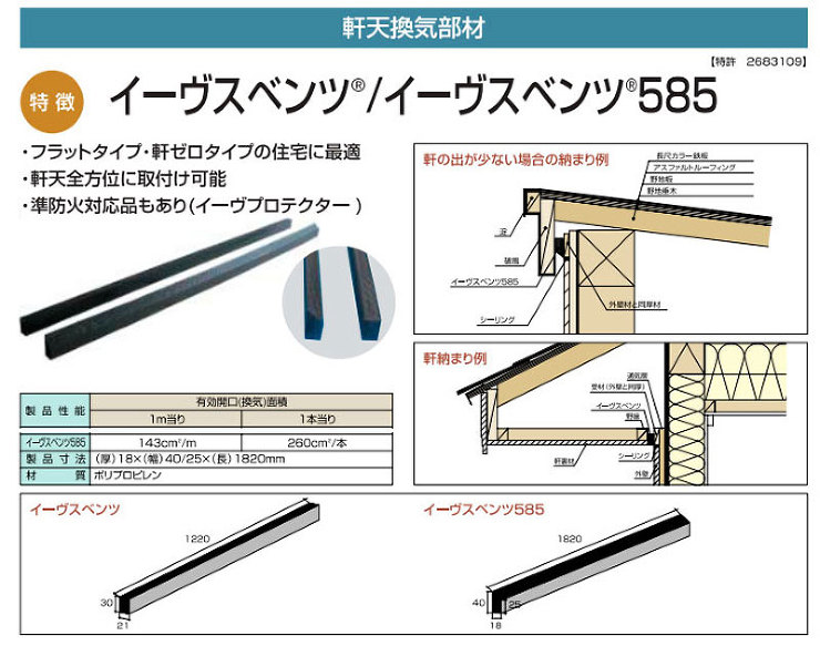 日本住環境【イーヴスベンツ585(軒天換気部材)】