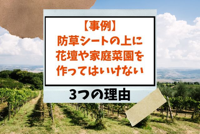 【事例】防草シートの上に花壇や家庭菜園を作ってはいけない3つの理由 |...